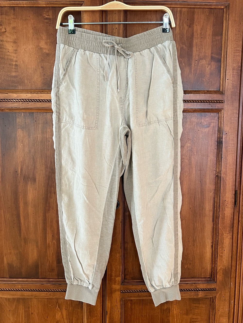 Splendid Linen Blend Beige Jogger | Drawstring | Size M | Like New